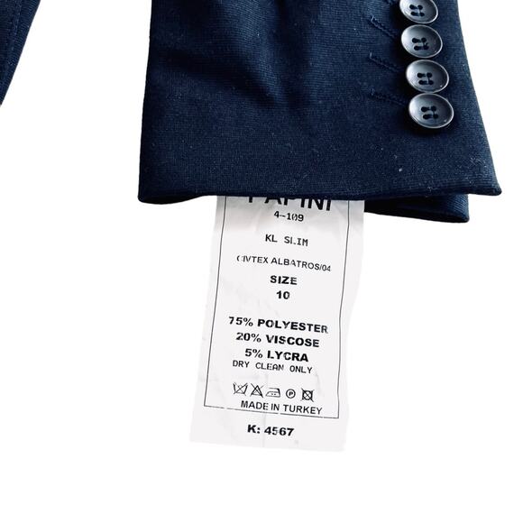 Papini boys navy blazer suit sport jacket 10 Slim NWT - Picture 6 of 12